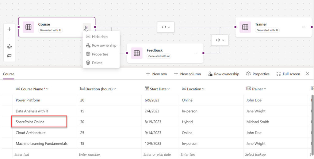 Power Apps canvas app using Microsoft Copilot