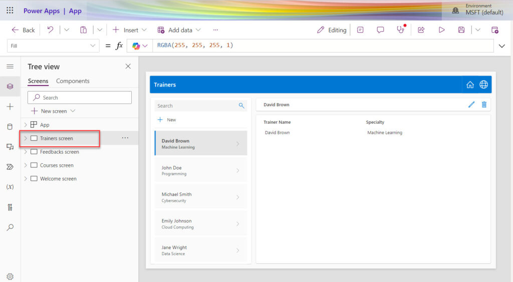 how to create a Power Apps canvas app using AI