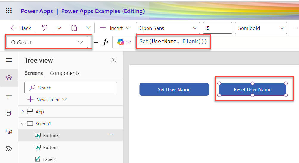 Reset Power Apps Global Variable