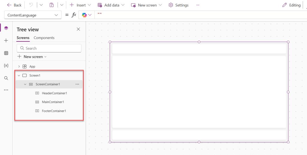 Canvas app container design