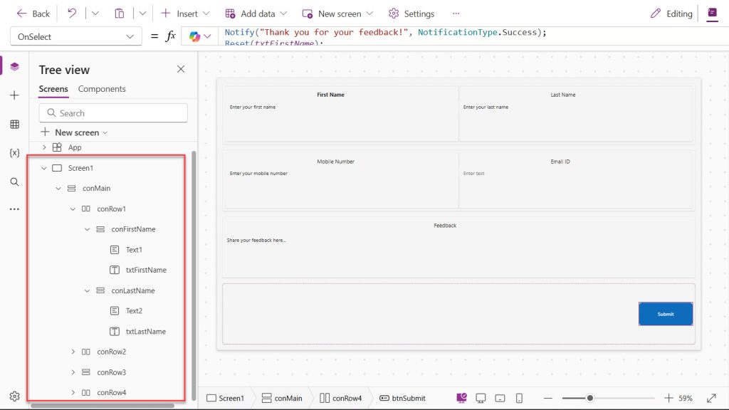Create a Responsive Power Apps Canvas App Using Containers