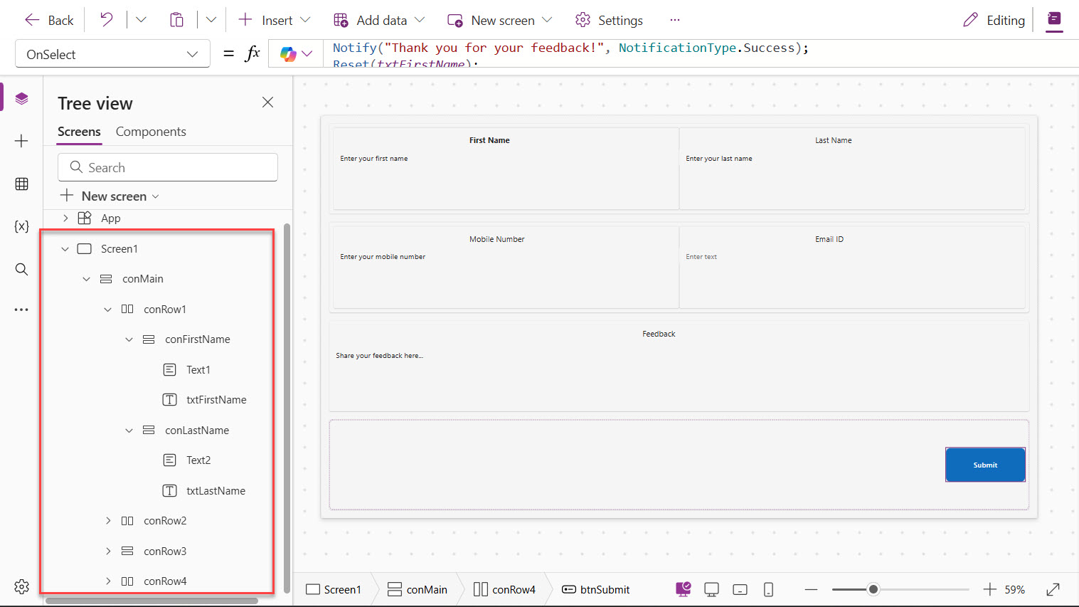 Create a Responsive Power Apps Canvas App Using Containers