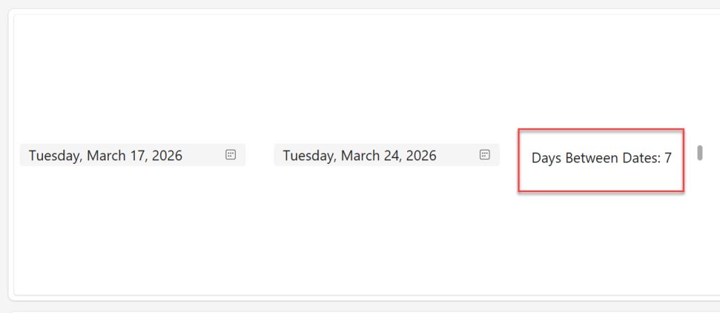 Power Apps date difference in Days