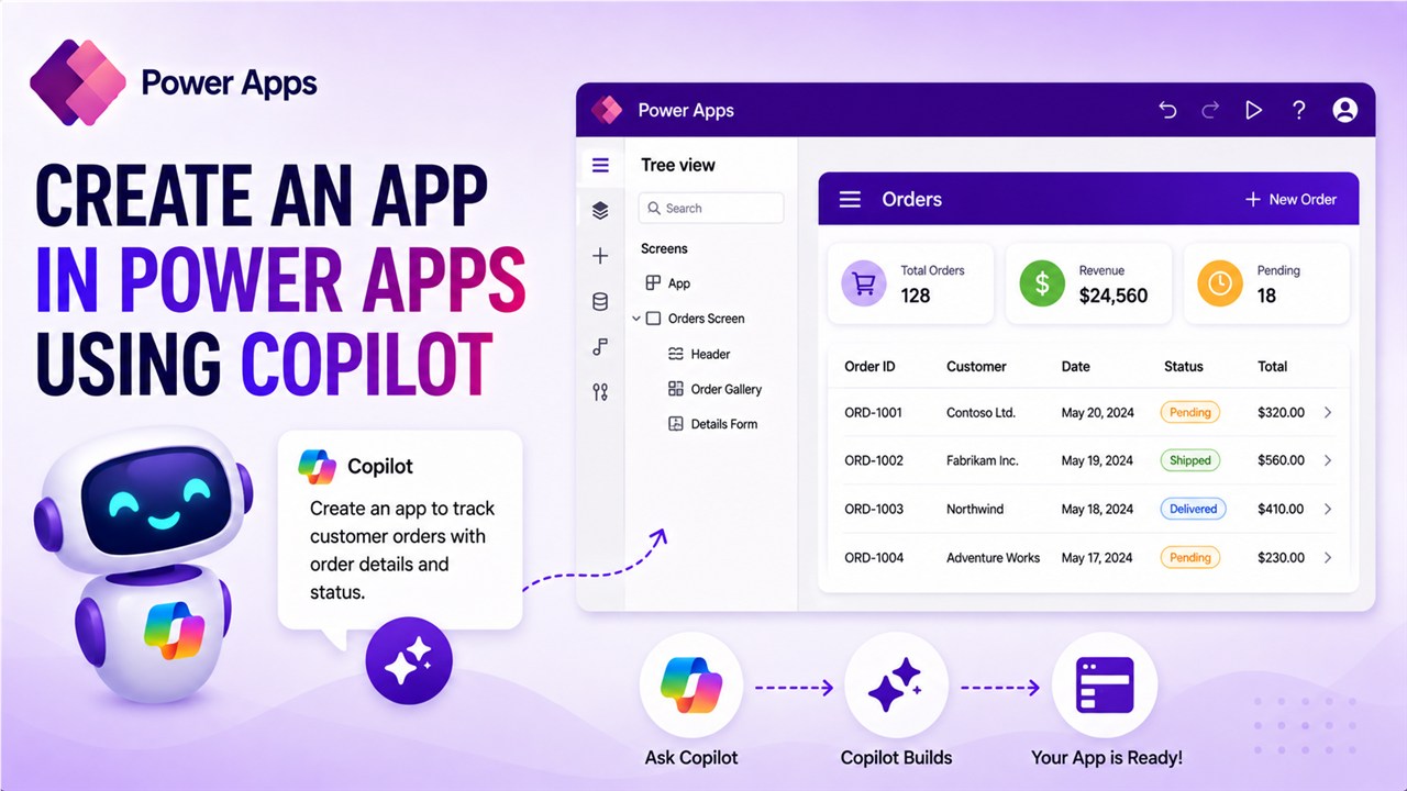Create an App in Power Apps using Copilot