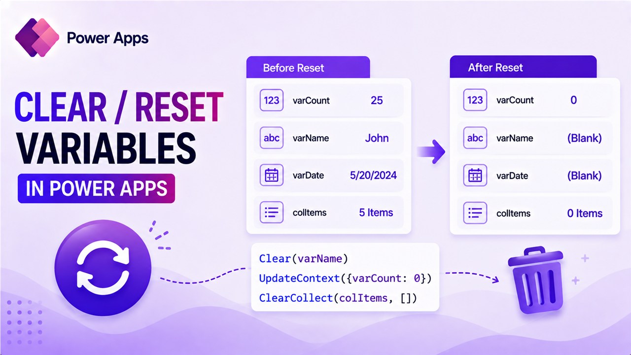 How to Clear or Reset Variables in Power Apps