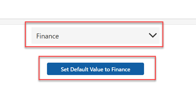 set dropdown value on button click in Power Apps canvas app