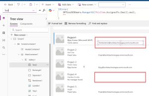Display Manager Email in a Power Apps Gallery
