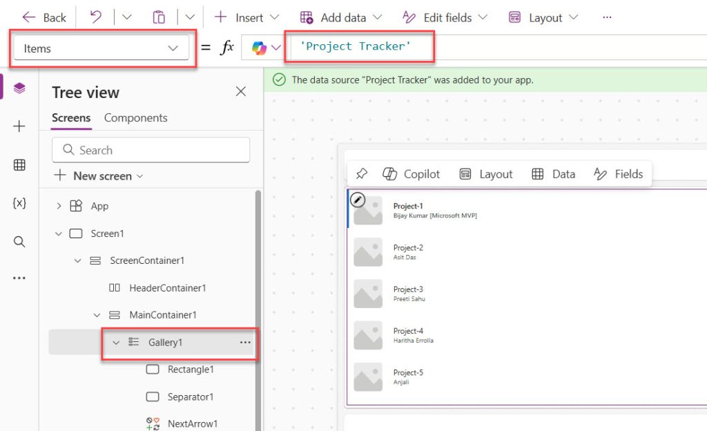 Display Manager Name and Email in a Power Apps Gallery