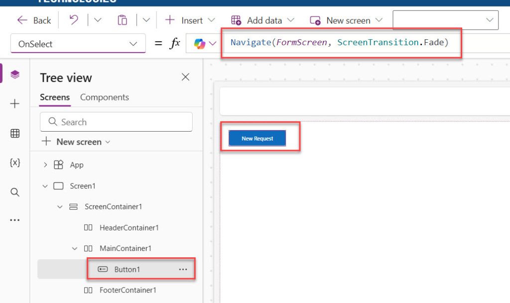 Power Apps Navigate Function
