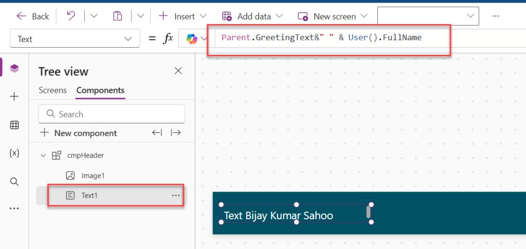 Power Apps component input properties