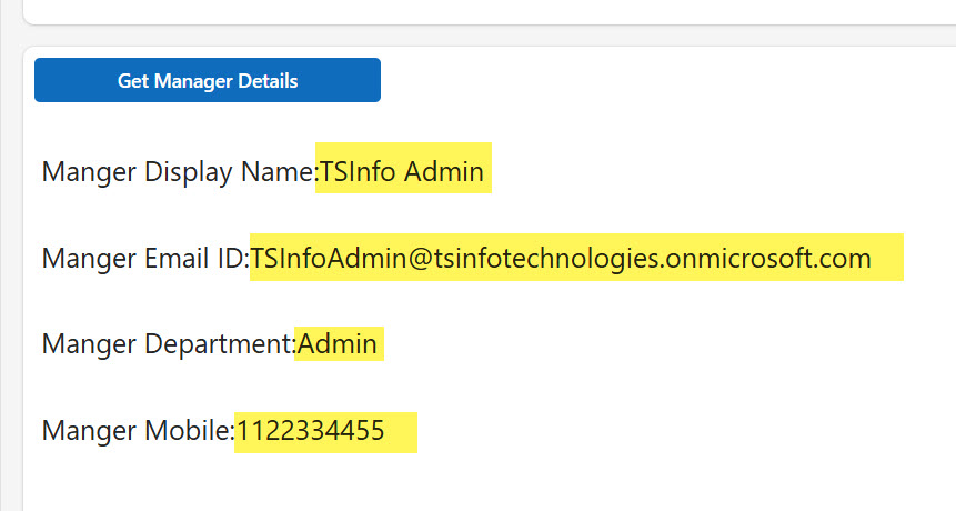 Power Apps get manager email id