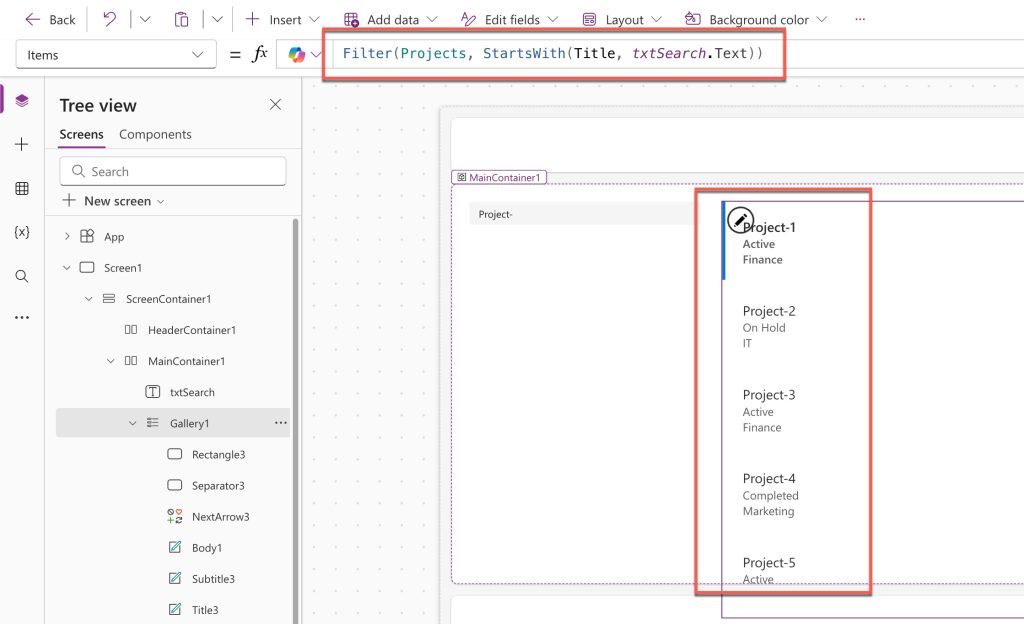 delegation warning in power apps
