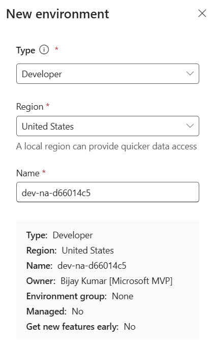 Create Environments in Power Platform for Power Automate