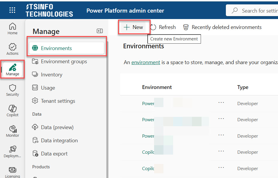 Create Environments in Power Platform