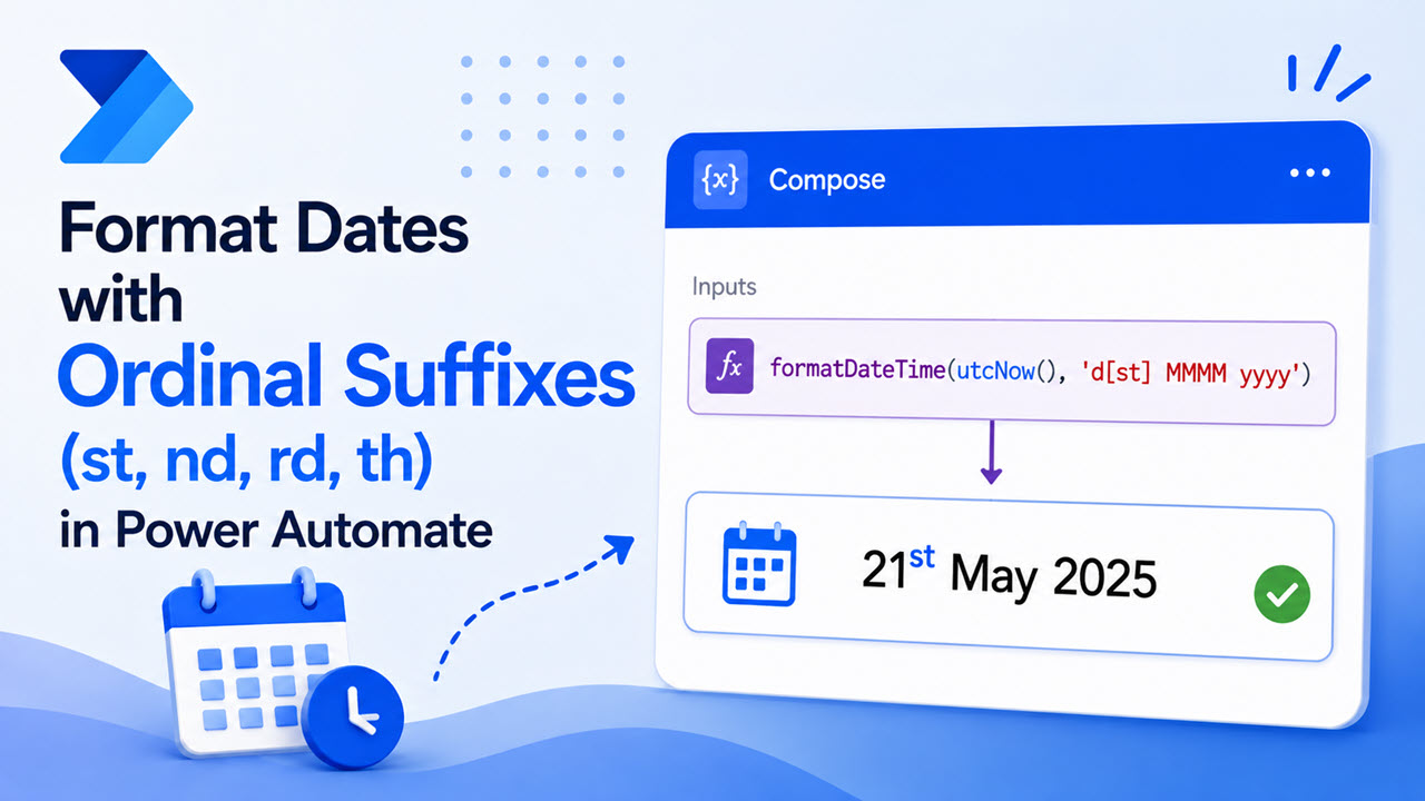 Format Dates with Ordinal Suffixes (st, nd, rd, th) in Power Automate
