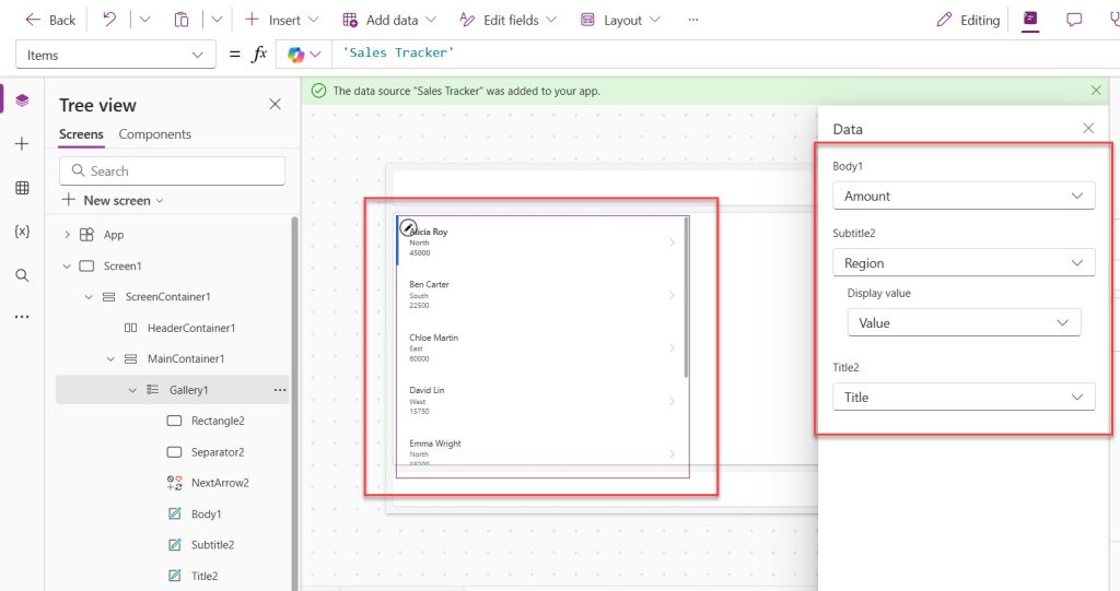 Change Background Color Power Apps gallery