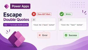 Escape Double Quotes in Power Apps
