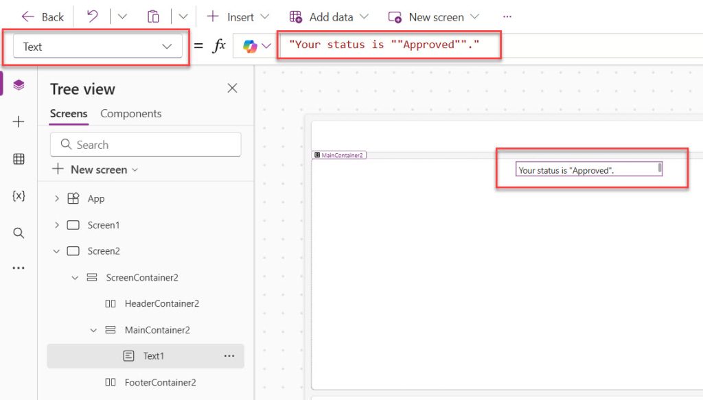 Power Apps Escape Double Quotes