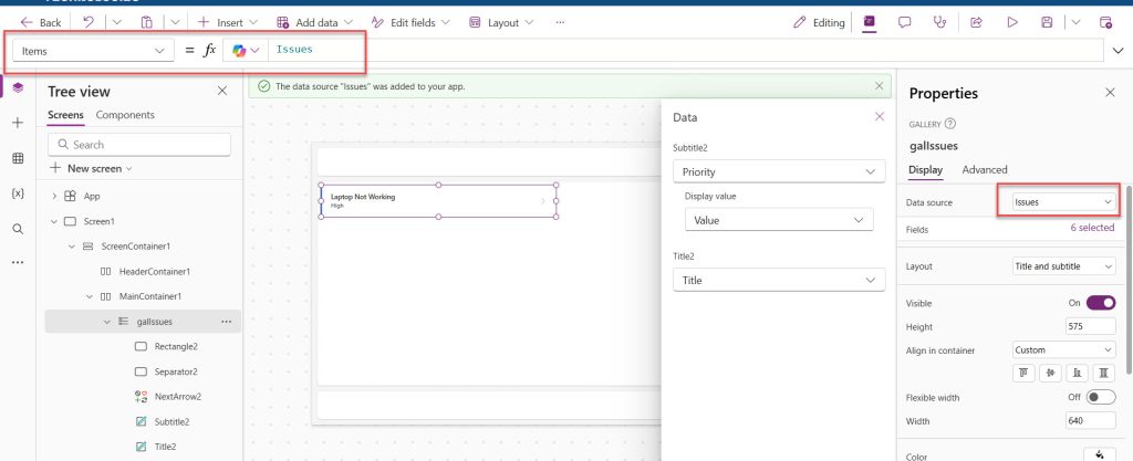 create a form in Power Apps using modern controls